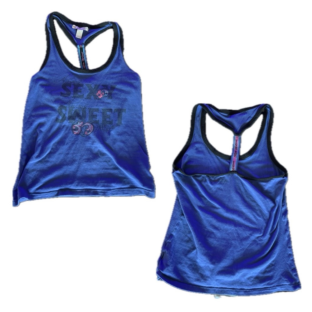 Y2K Blue Apple Bottoms Fitted Tank Top